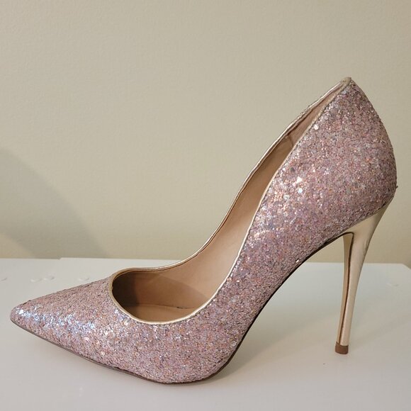 Steve Madden | Daisie Pink Glitter Heel, Size 9 - Picture 11 of 16